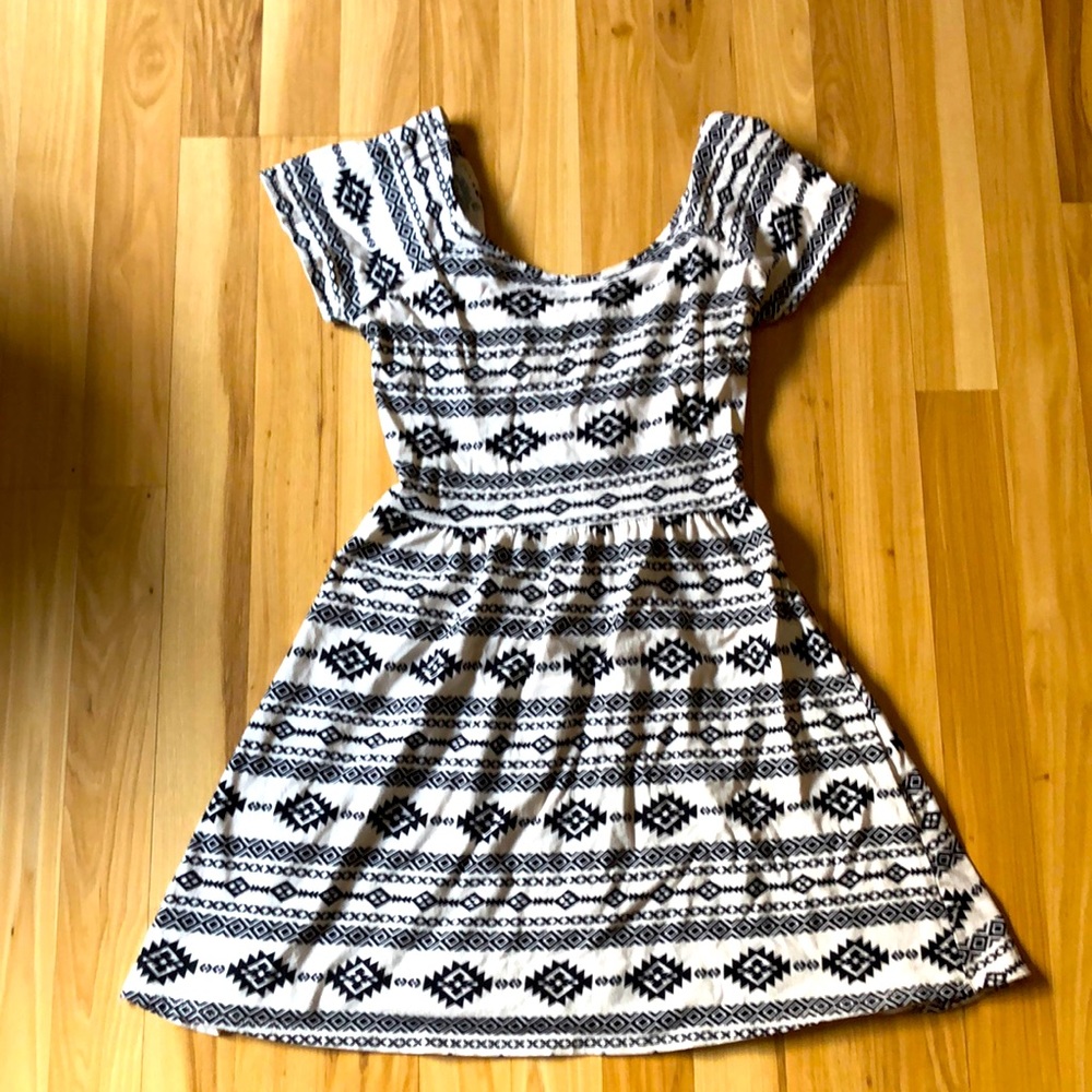 Cute tribal print mini dress with cross over back